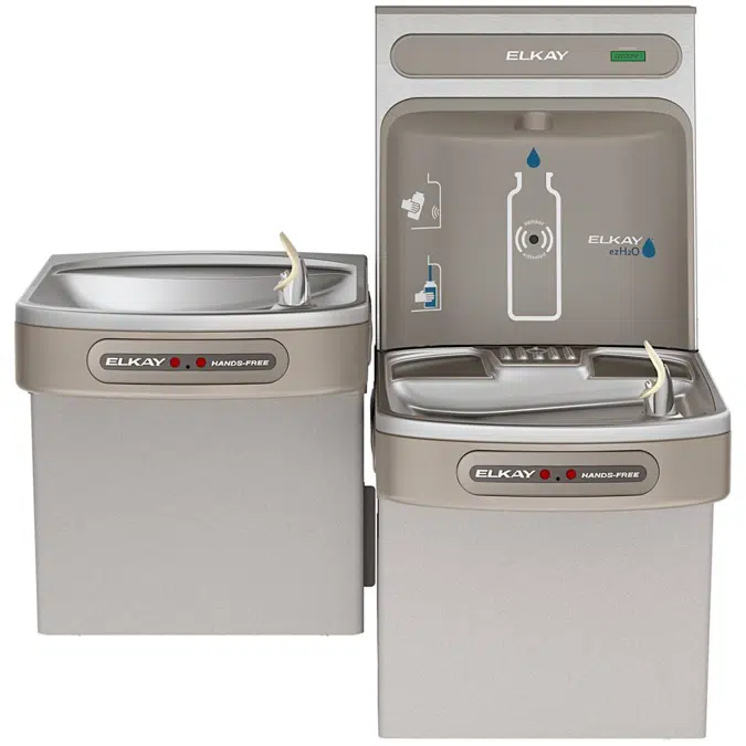 EZOOTL8WSSK ezH2O®  Bottle Filling Station with Bi-Level ADA Cooler Dual Hands Free Activation Non-Filtered Refrigerated Stainless