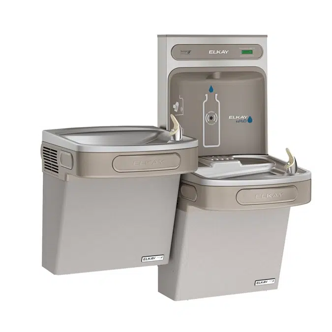 EZSTLG8WSLK ezH2O®  Bottle Filling Station & Versatile Bi-Level ADA Cooler High Efficiecny Non-Filtered Refrigerated Light Gray