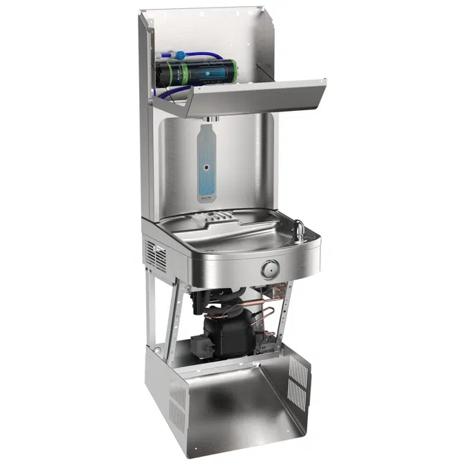 LVRC8WSPRO-FLP4 Elkay Pro Filtration® Vandal-Resistant Connected Bottle Filling Station&Sgl ADA Cooler Refrig Total PFAS* + Lead Rd SS