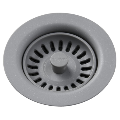 Image for Elkay Polymer Drain Fitting with Removable Basket Strainer and Rubber Stopper Greystone