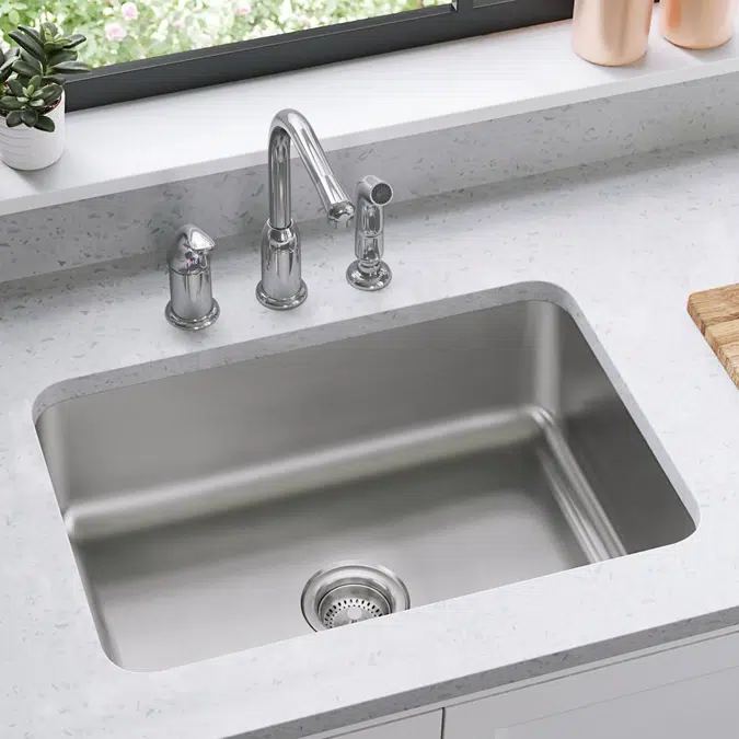 DSESR127223 Dayton® Stainless Steel 27" x 22" x 8" 3-Hole Single Bowl Dual Mount Sink