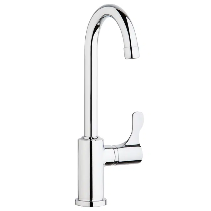 Elkay Single Hole 12-1/2" Deck Mount Faucet with Gooseneck Spout Lever Handle on Right Side Chrome