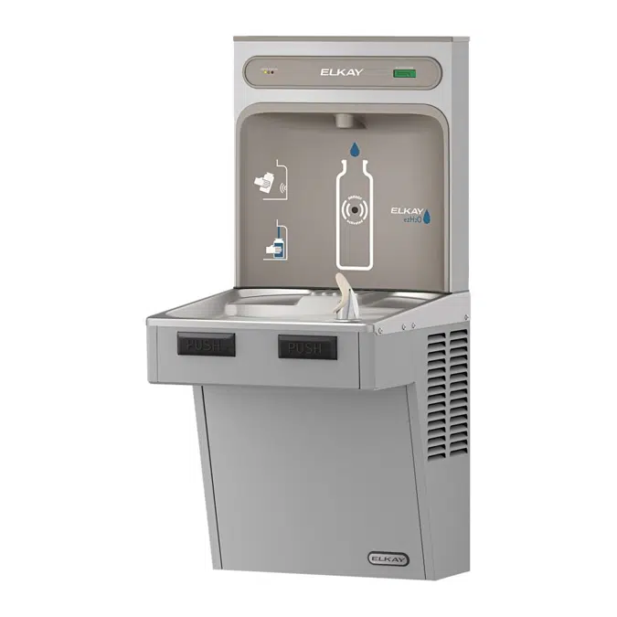 LMABF8WSLK_SK ezH2O®  Bottle Filling Station with Mechanically Activated Single ADA Cooler Filtered Refrigerated Light Gray