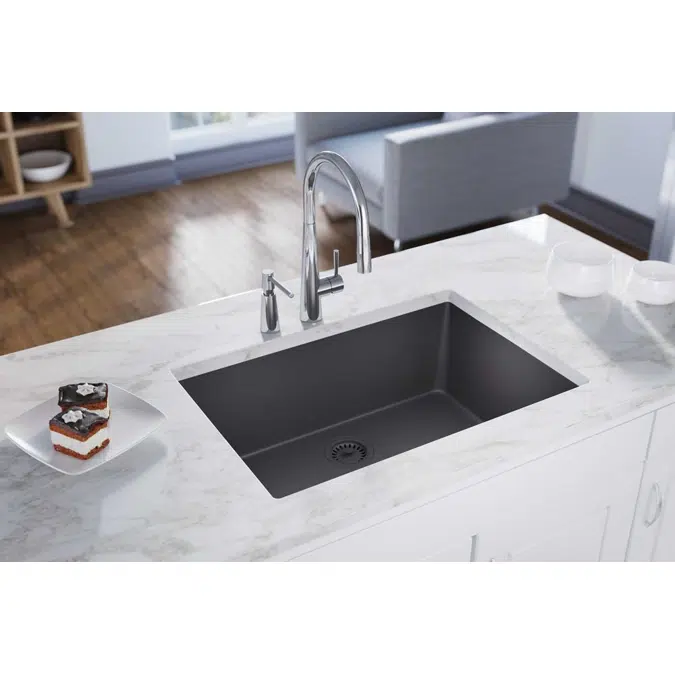 ELXRU13322 Quartz Luxe® 33" x 18-7/16" x 9-7/16" Single Bowl Undermount Sink
