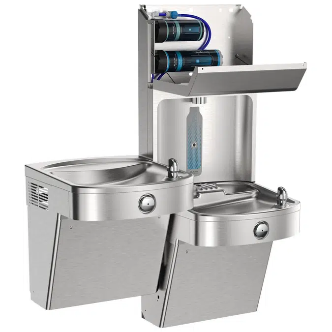 LVRCTL8WSPRO-FSR5 Elkay Pro Filtration® VandalResistant Connected Bottle Filling Station&BiLvl ADA Clr Refrig Ultra-Cap Lead+Sed Preflt SS