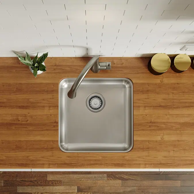 ELUHAD161655 Elkay Lustertone® Classic Stainless Steel 18-1/2" x 18-1/2" x 5-3/8" Single Bowl Undermount ADA Sink