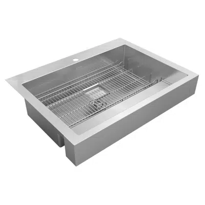 Immagine per Elkay Dart Canyon Stainless Steel 35-7/8" x 27-1/4" x 9-5/8", 1-Hole Single Bowl Farmhouse ADA Workstation Sink with 4-13/16", Deep Work Shelf