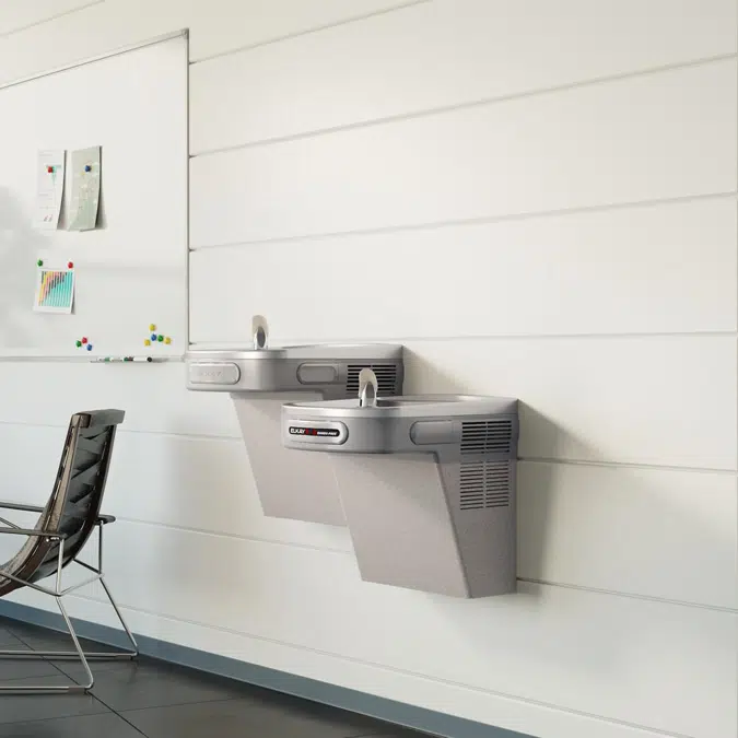 EZOSTL8LC Elkay® Wall Mount Versatile Hands-free Activation Bi-level ADA Cooler Non-filtered Refrigerated Light Gray Granite