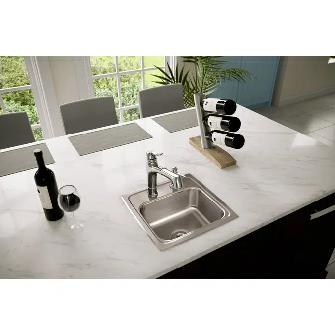 BLR15601_3_MR2 Lustertone® Classic Stainless Steel 15" x 15" x 6-1/8" Single Bowl Drop-in Bar Sink