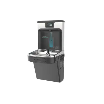 obraz dla LZS8WSMP Elkay Enhanced ezH2O®  Bottle Filling Station & Single ADA Cooler Refrigerated Midnight Black High Capacity Lead Reduction Quick Filter Change