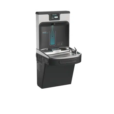 Image for LZS8WSMP Elkay Enhanced Filtered Bottle Filling Station & Single ADA Cooler Midnight Black Lead Reduction Drop Down Wrapper