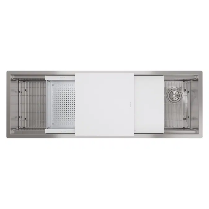 CS60BPK_CWK_WPK Circuit Chef® Workstation Stainless Steel 59-1/2" x 20-1/2" x 10" Single Bowl Undermount Sink Kit