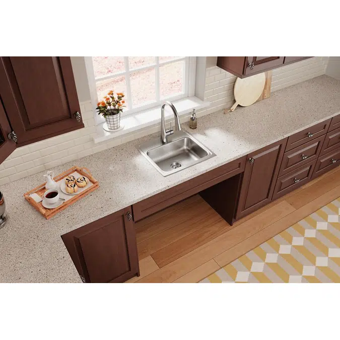LRAD1918551_3_MR2_OS4 Elkay Lustertone® Classic Stainless Steel 19" x 18" x 5-1/2" 2-Hole Single Bowl Drop-in ADA Sink