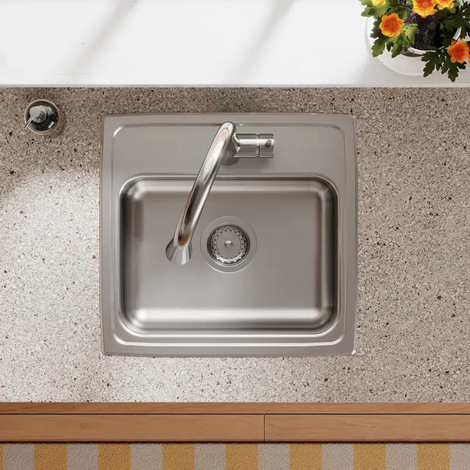 LRAD1918551_3_MR2_OS4 Elkay Lustertone® Classic Stainless Steel 19" x 18" x 5-1/2" 2-Hole Single Bowl Drop-in ADA Sink