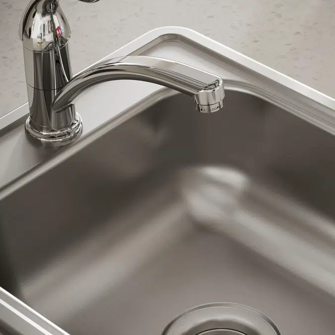 D117191_3 Dayton® Stainless Steel 17" x 19" x 6-1/8" Single Bowl Drop-in Bar Sink