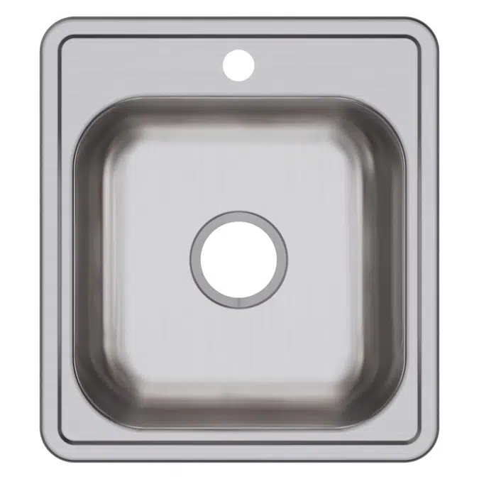 D117191_3 Dayton® Stainless Steel 17" x 19" x 6-1/8" Single Bowl Drop-in Bar Sink