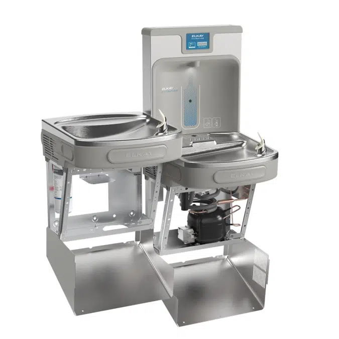 LZSTL8WSLP Elkay Enhanced Bottle Filler & Bi-Level ADA Cooler Refrigerated Light Gray Granite High Capacity Lead Drop Down Wrapper