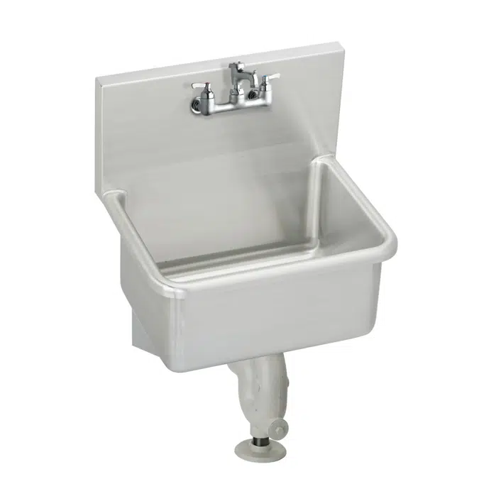 Elkay Stainless Steel 21" x 17-1/2" x 12, Wall Hung Service Sink Kit