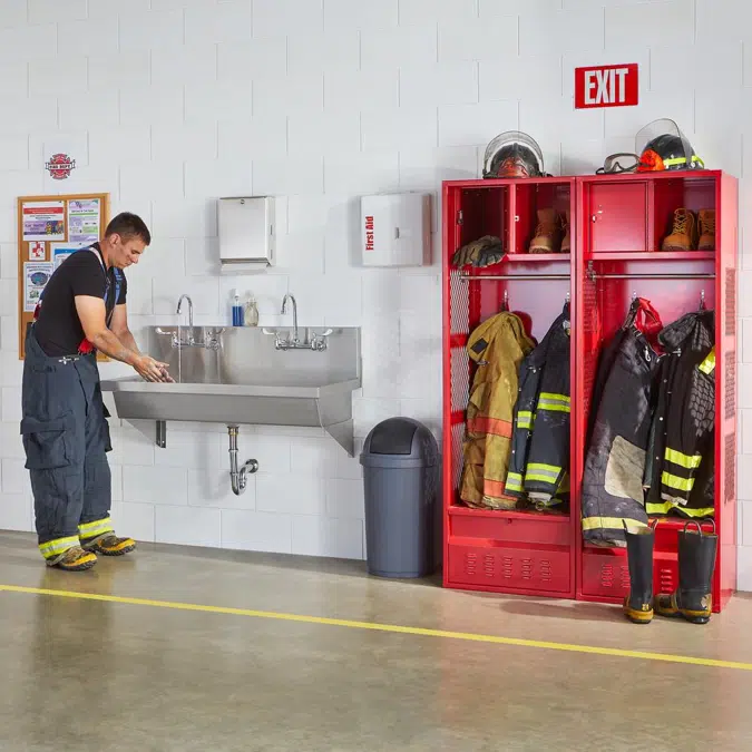 EWMA4820C Elkay Stainless Steel 48" x 20" x 8" Wall Hung Multiple Station Hand Wash Sink Kit w/Faucets and Drain