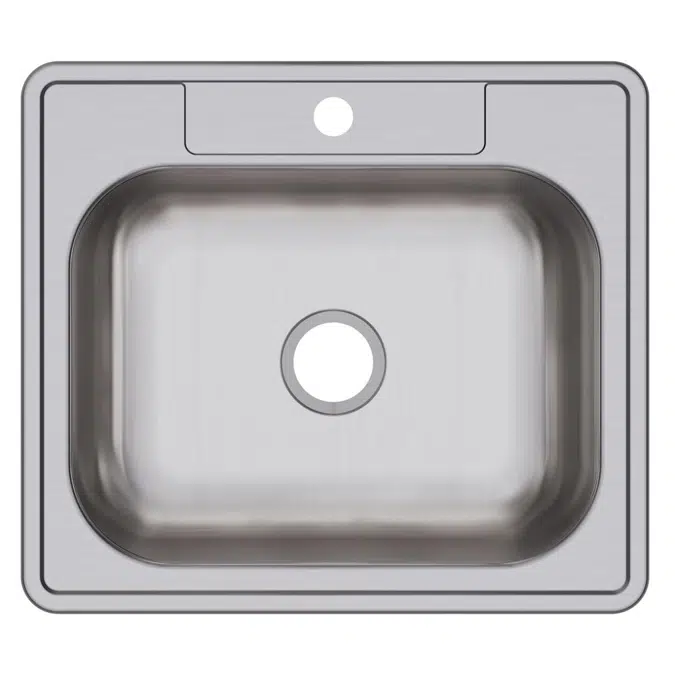 D125221_5_MR2 Dayton® Stainless Steel 25" x 22" x 6-9/16" Single Bowl Drop-in Sink