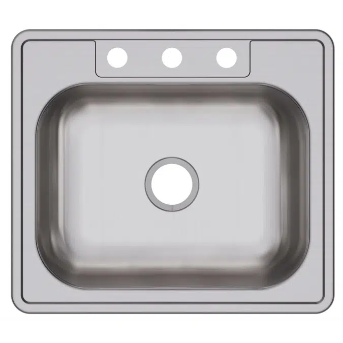 D125221_5_MR2 Dayton® Stainless Steel 25" x 22" x 6-9/16" Single Bowl Drop-in Sink