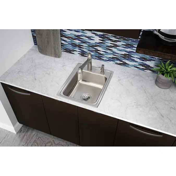 LR17221_MR2_OS4 Lustertone® Classic Stainless Steel 17" x 22" x 7-5/8" Single Bowl Drop-in Sink