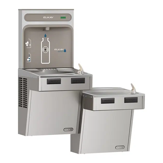 EMABFTL8WSLK_SSK Elkay ezH2O®  Bottle Filling Station with Mechanically Activated Bi-Level ADA Cooler Non-Filtered Refrigerated
