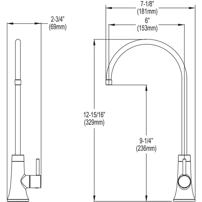 LKAV71FCR_MB_LS Avado® Single Lever Filtered Beverage Faucet