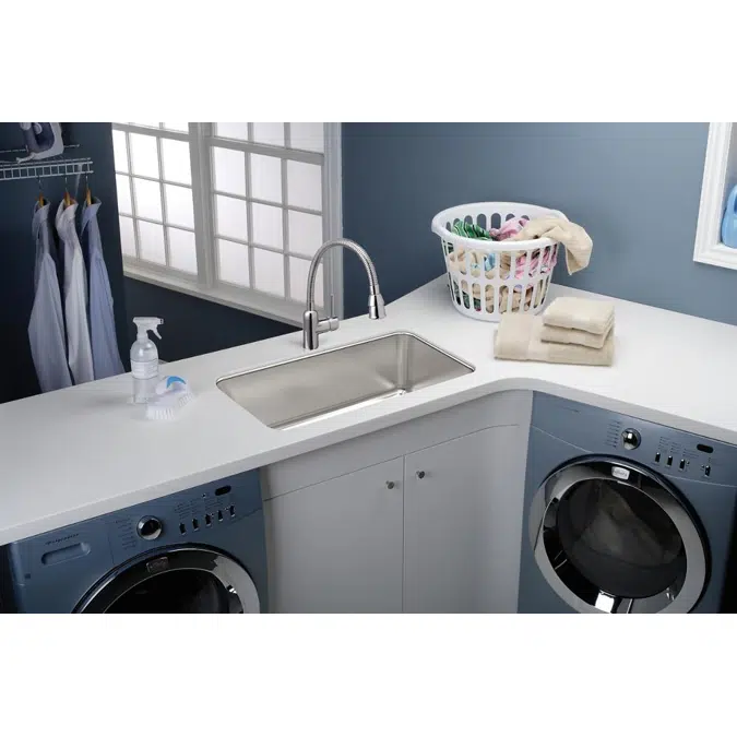 ELUH211512 Lustertone® Classic Stainless Steel 23-1/2" x 18-1/4" x 12" Single Bowl Undermount Sink