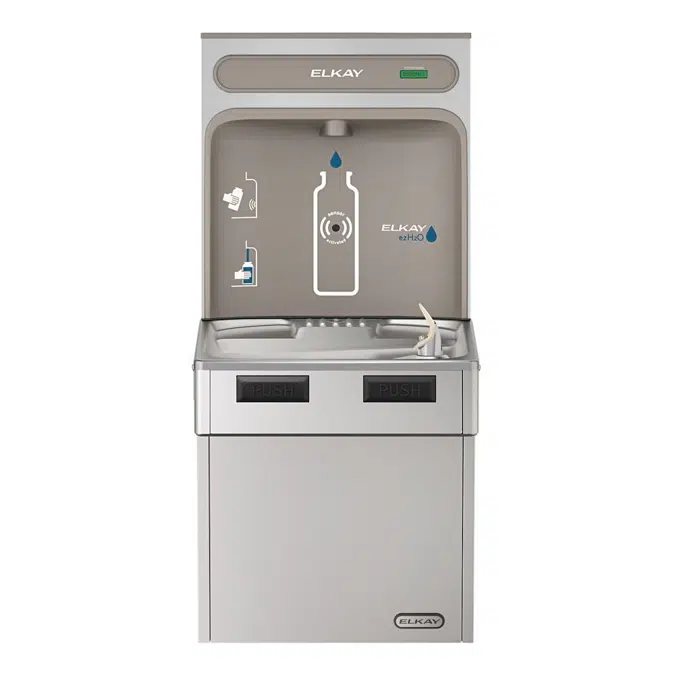 EMABF8WSSK Elkay ezH2O®  Bottle Filling Station with Mechanically Activated Single ADA Cooler Non-Filtered Refrigerated Stainless