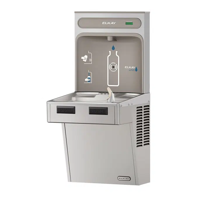 EMABF8WSSK Elkay ezH2O®  Bottle Filling Station with Mechanically Activated Single ADA Cooler Non-Filtered Refrigerated Stainless