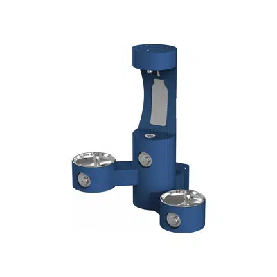 LK4409BFBLU Elkay Outdoor ezH2O Bottle Filling Station Wall Mount, with Bi-Level Fountain, Non-Filtered Non-Refrigerated, Blue图像