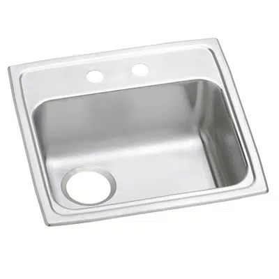 Image for PSRADQ191955L2 Elkay Celebrity® Stainless Steel 19-1/2" x 19" x 5-1/2" 2-Hole Single Bowl Drop-in ADA Sink with Quick-clip and Left Drain