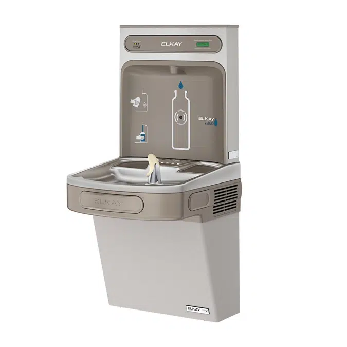  LZSG8WSLK_SK ezH2O®  Bottle Filling Station & Single ADA Cooler High Efficiency Filtered Refrigerated Light Gray