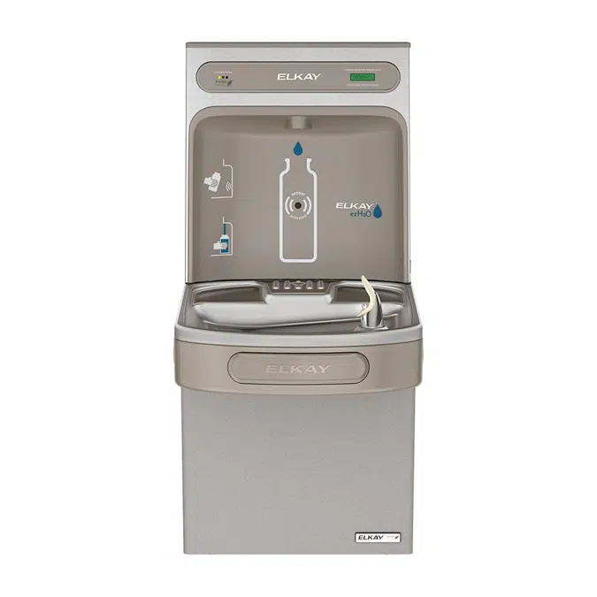  LZSG8WSLK_SK ezH2O®  Bottle Filling Station & Single ADA Cooler High Efficiency Filtered Refrigerated Light Gray