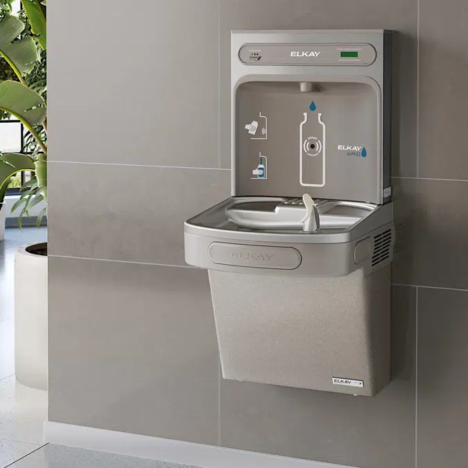  LZSG8WSLK_SK ezH2O®  Bottle Filling Station & Single ADA Cooler High Efficiency Filtered Refrigerated Light Gray