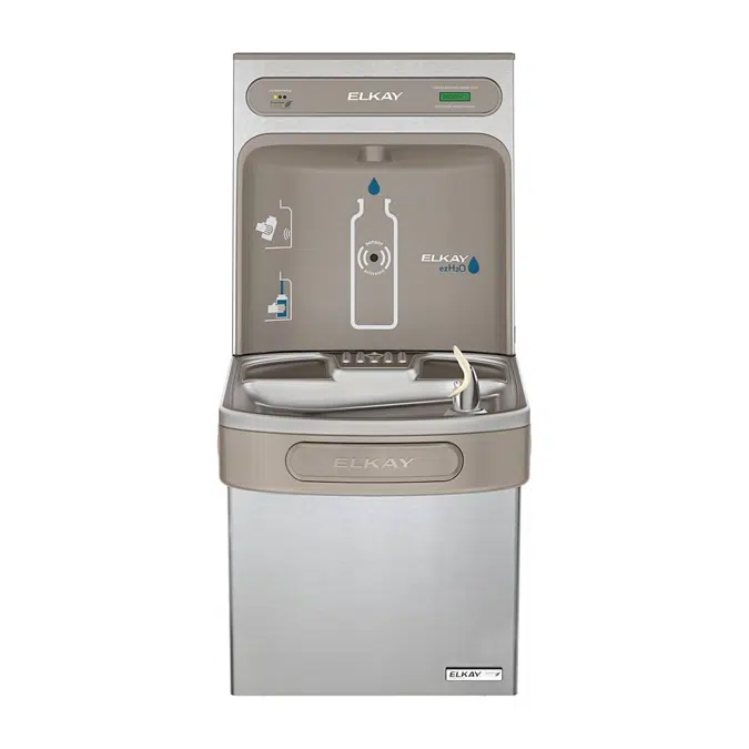  LZSG8WSLK_SK ezH2O®  Bottle Filling Station & Single ADA Cooler High Efficiency Filtered Refrigerated Light Gray