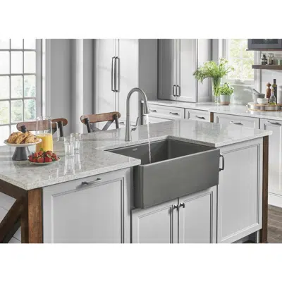 изображение для SWUF28179MG Elkay Fireclay 30" x 19-15/16" x 9-1/8", Single Bowl Farmhouse Sink, Gray