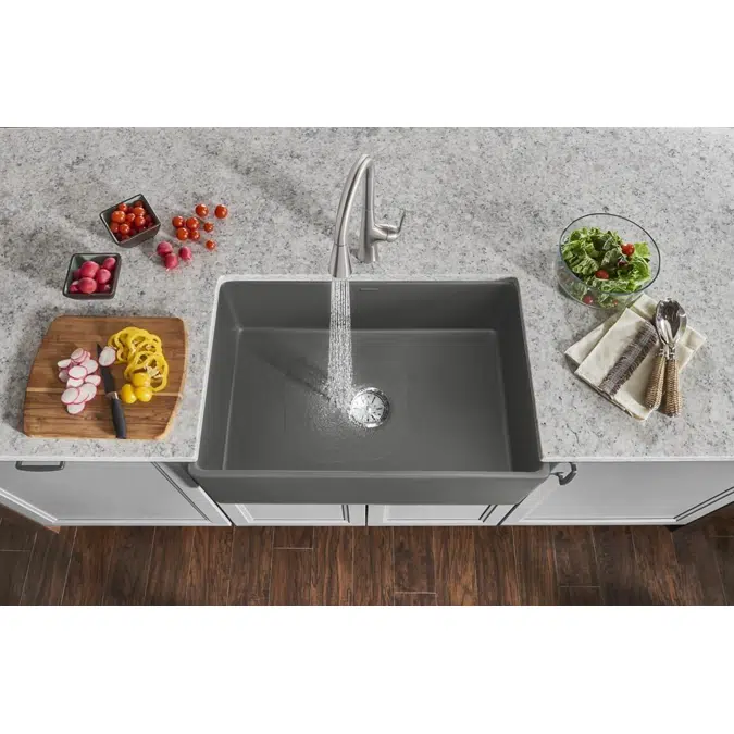 SWUF28179MG Elkay Fireclay 30" x 19-15/16" x 9-1/8" Single Bowl Farmhouse Sink Gray