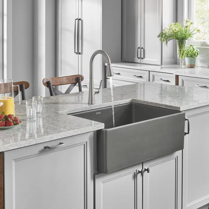 SWUF28179MG Elkay Fireclay 30" x 19-15/16" x 9-1/8" Single Bowl Farmhouse Sink Gray