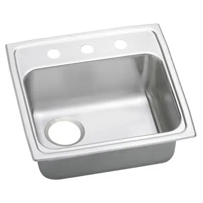 Image for PSRADQ191955L3 Elkay Celebrity® Stainless Steel 19-1/2" x 19" x 5-1/2" 3-Hole Single Bowl Drop-in ADA Sink with Quick-clip and Left Drain