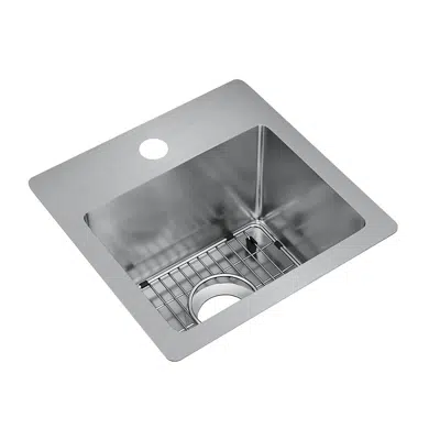 изображение для ECTSR15159TBG1_3 Crosstown® 18 Gauge Stainless Steel 15" x 15" x 9" Single Bowl Dual Mount Sink Kit