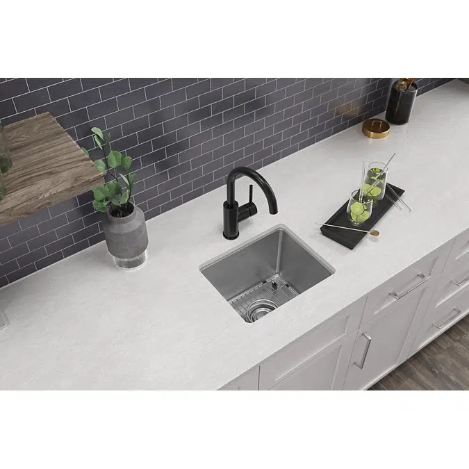 ECTSR15159TBG1_3 Crosstown® 18 Gauge Stainless Steel 15" x 15" x 9" Single Bowl Dual Mount Sink Kit