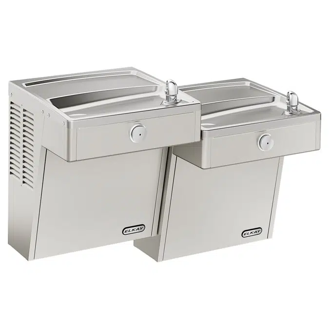 VRCTLFR8SC Elkay® Wall Mount Vandal Resistant Bi-level ADA Cooler Frost Resistant Non-filtered Refrigerated Stainless