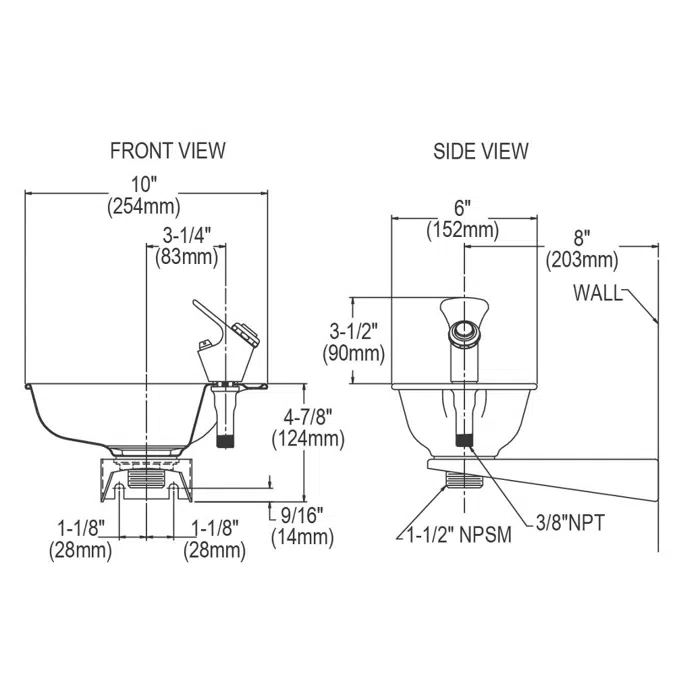 EDF15R Bracket Fountain Non-Filtered Non-Refrigerated Stainless Steel