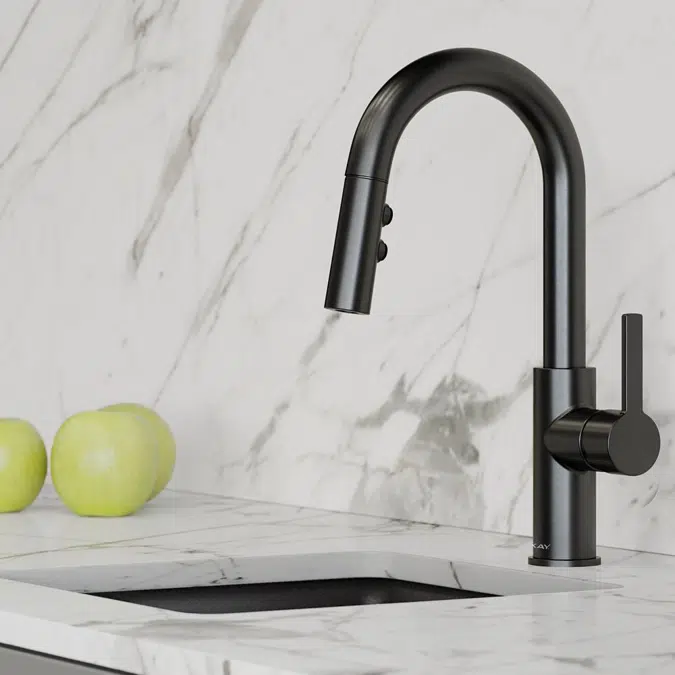 LKAV3032BK Elkay Avado® Single Hole Bar Faucet with Pull-down Spray and Lever Handle Black Stainless