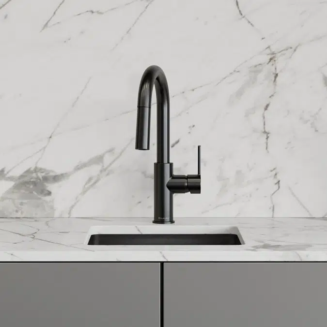 LKAV3032BK Elkay Avado® Single Hole Bar Faucet with Pull-down Spray and Lever Handle Black Stainless