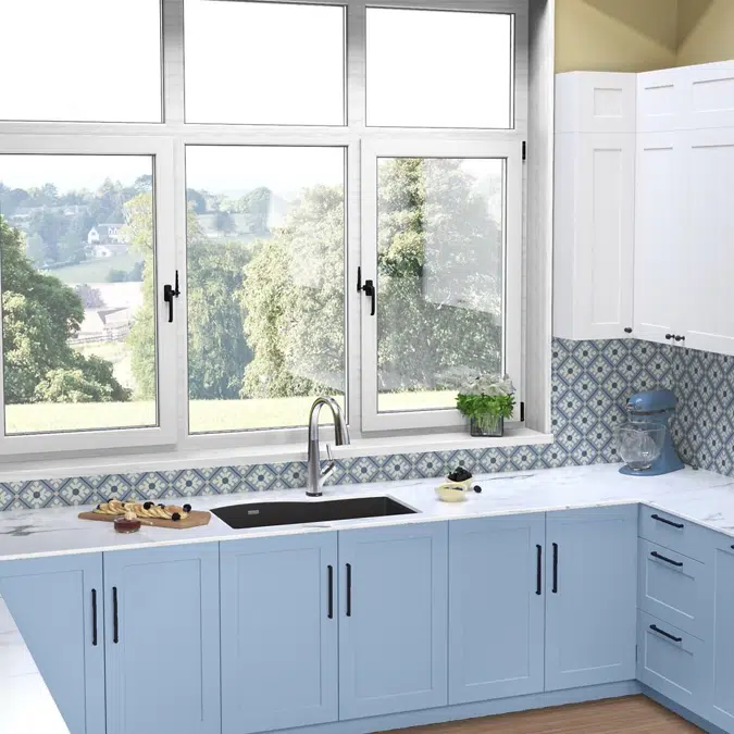 ELGHU3322RBKFLC_GSFLC_MCFLC_WHFLC Quartz Classic® 33" x 22" x 10" Offset 60/40 Double Bowl Undermount Sink Kit with Filtered Faucet with Aqua Divide