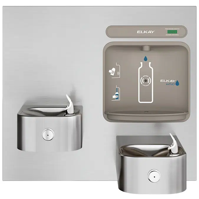 EZWS-EDFP217K Elkay ezH2O®  Bottle Filling Station & Integral Soft Sides® Fountain Non-Filtered Non-Refrigerated Stainless
