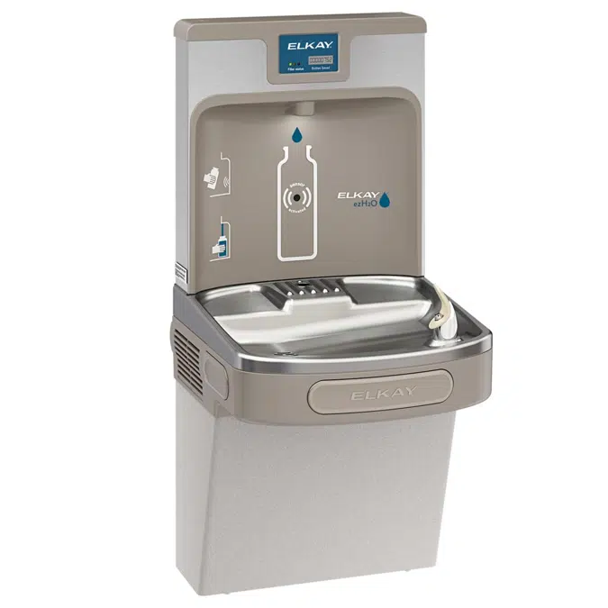 LZS8WSLK Elkay ezH2O Bottle Filling Station with Single ADA Cooler, Filtered Refrigerated Light Gray